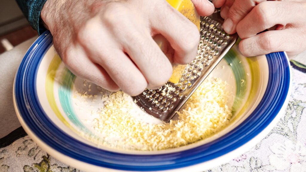 Grating your bar of bees wax